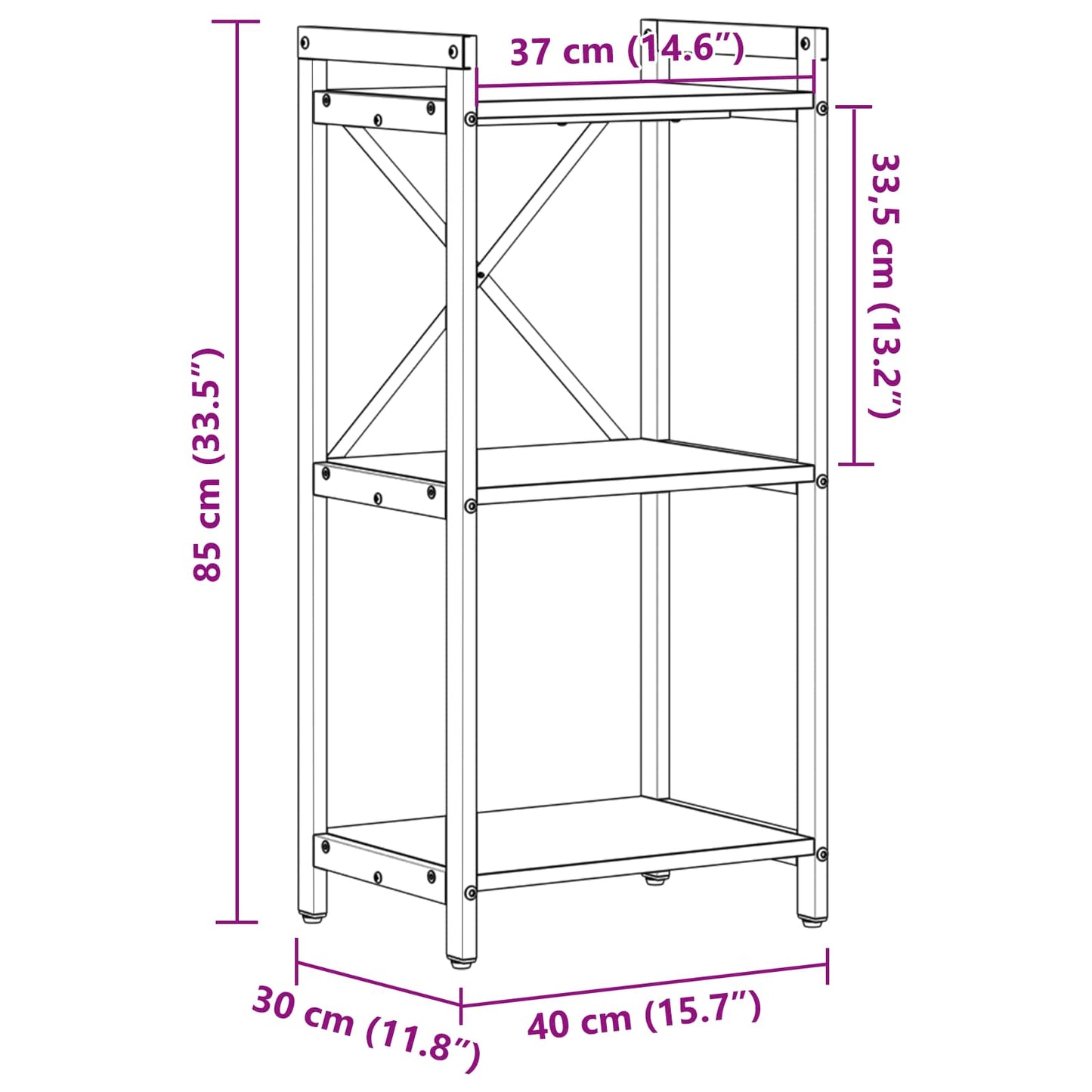 Boekenkast Oud hout 40 x 30 x 85 cm Bewerkt hout is nu te koop bij PeponiXL, paradijselijk wonen!