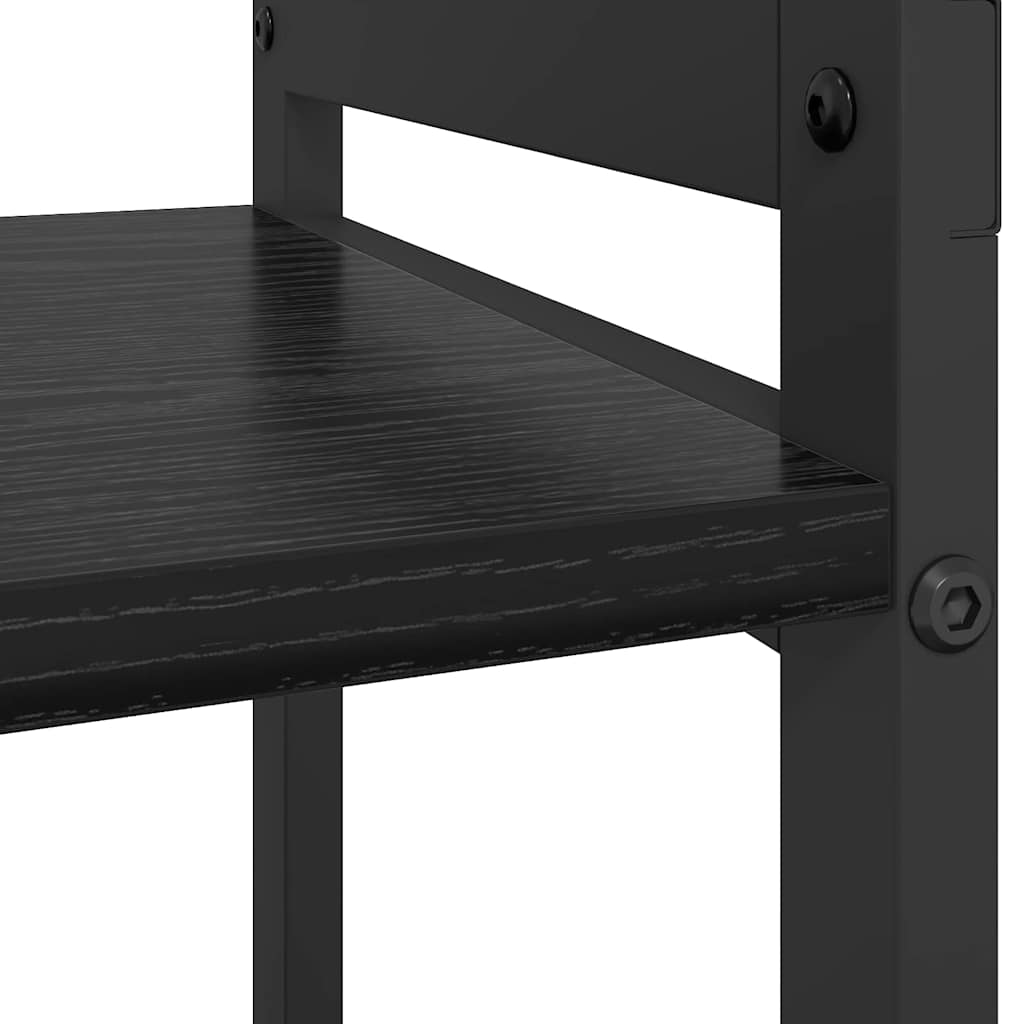 Boekenkast Zwart Eiken 40 x 30 x 50 cm Bewerkt hout is nu te koop bij PeponiXL, paradijselijk wonen!