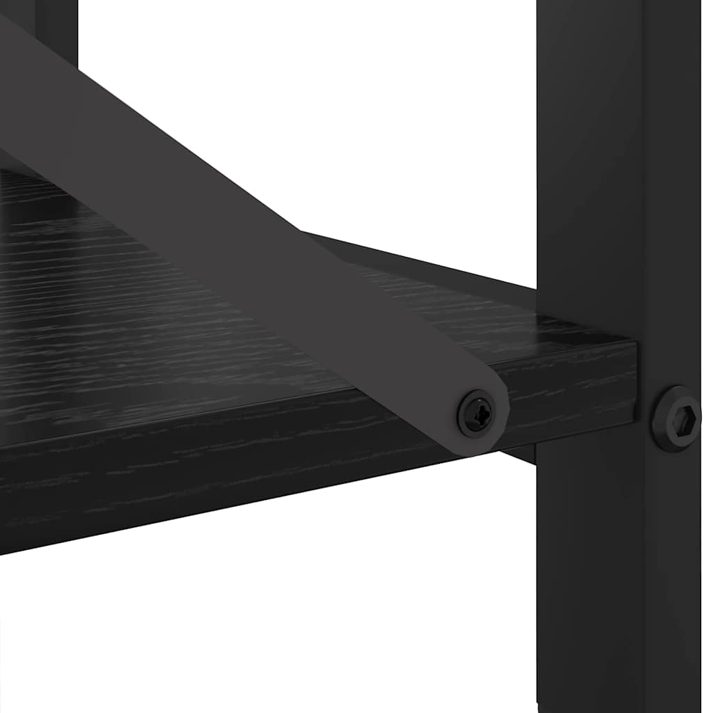 Boekenkast Zwart Eiken 40 x 30 x 50 cm Bewerkt hout is nu te koop bij PeponiXL, paradijselijk wonen!