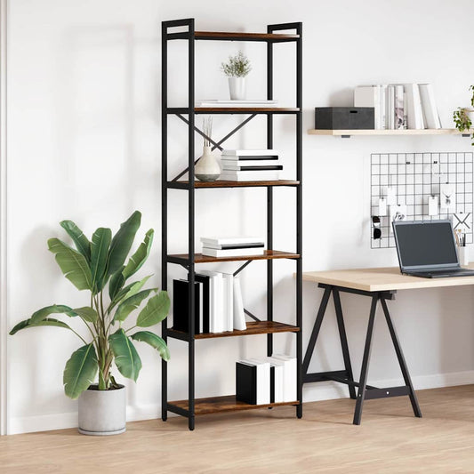 Boekenkast Gerookt eiken 60 x 30 x 189,5 cm Bewerkt hout is nu te koop bij PeponiXL, paradijselijk wonen!