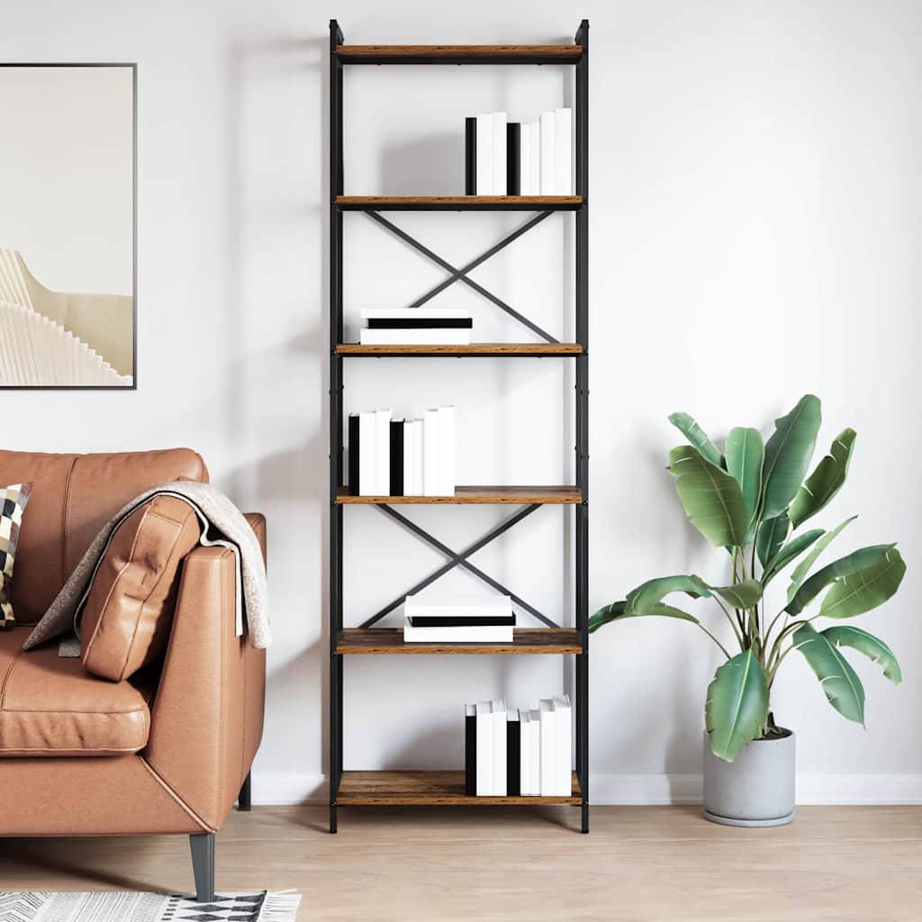 Boekenkast Gerookt eiken 60 x 30 x 189,5 cm Bewerkt hout is nu te koop bij PeponiXL, paradijselijk wonen!