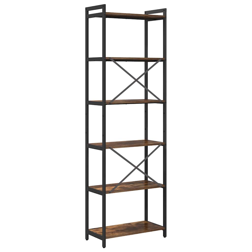 Boekenkast Gerookt eiken 60 x 30 x 189,5 cm Bewerkt hout is nu te koop bij PeponiXL, paradijselijk wonen!