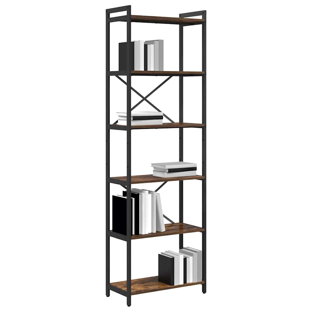 Boekenkast Gerookt eiken 60 x 30 x 189,5 cm Bewerkt hout is nu te koop bij PeponiXL, paradijselijk wonen!
