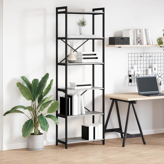 Boekenkast Grijs sonoma 60 x 30 x 189,5 cm Bewerkt hout is nu te koop bij PeponiXL, paradijselijk wonen!