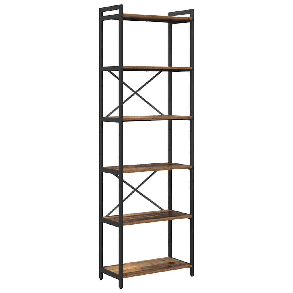 Boekenkast Oud hout 60 x 30 x 189,5 cm Bewerkt hout is nu te koop bij PeponiXL, paradijselijk wonen!