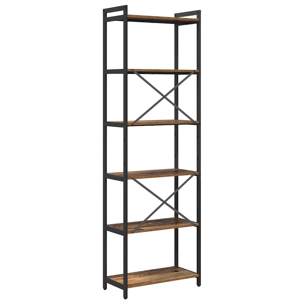 Boekenkast Oud hout 60 x 30 x 189,5 cm Bewerkt hout is nu te koop bij PeponiXL, paradijselijk wonen!