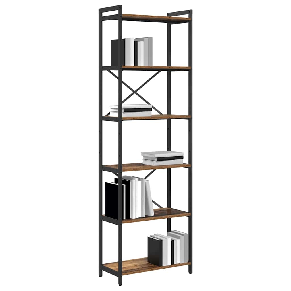 Boekenkast Oud hout 60 x 30 x 189,5 cm Bewerkt hout is nu te koop bij PeponiXL, paradijselijk wonen!