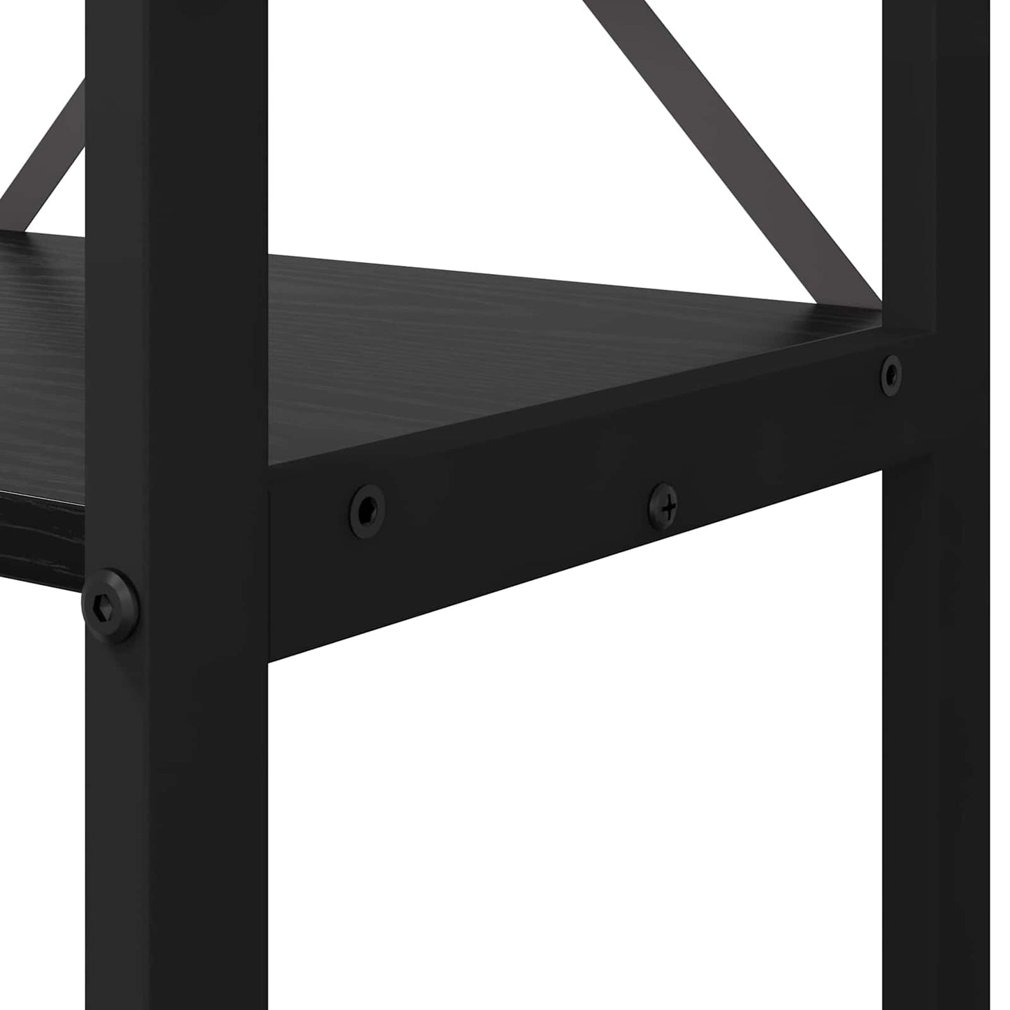 Boekenkast Zwart Eiken 60 x 30 x 155 cm Bewerkt hout is nu te koop bij PeponiXL, paradijselijk wonen!