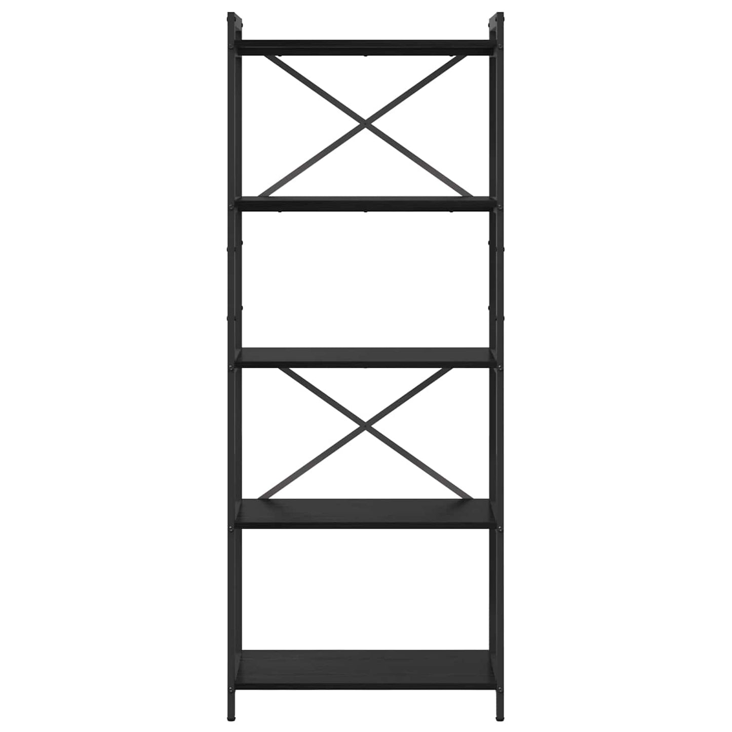 Boekenkast Zwart Eiken 60 x 30 x 155 cm Bewerkt hout is nu te koop bij PeponiXL, paradijselijk wonen!