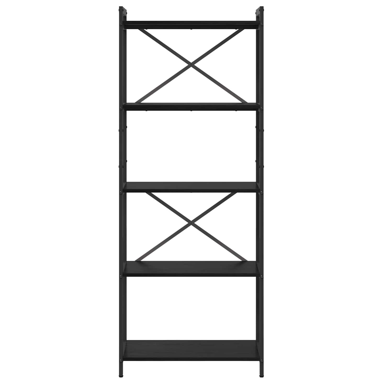 Boekenkast Zwart Eiken 60 x 30 x 155 cm Bewerkt hout is nu te koop bij PeponiXL, paradijselijk wonen!