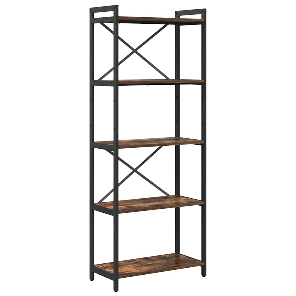 Boekenkast Gerookt eiken 60 x 30 x 155 cm Bewerkt hout is nu te koop bij PeponiXL, paradijselijk wonen!