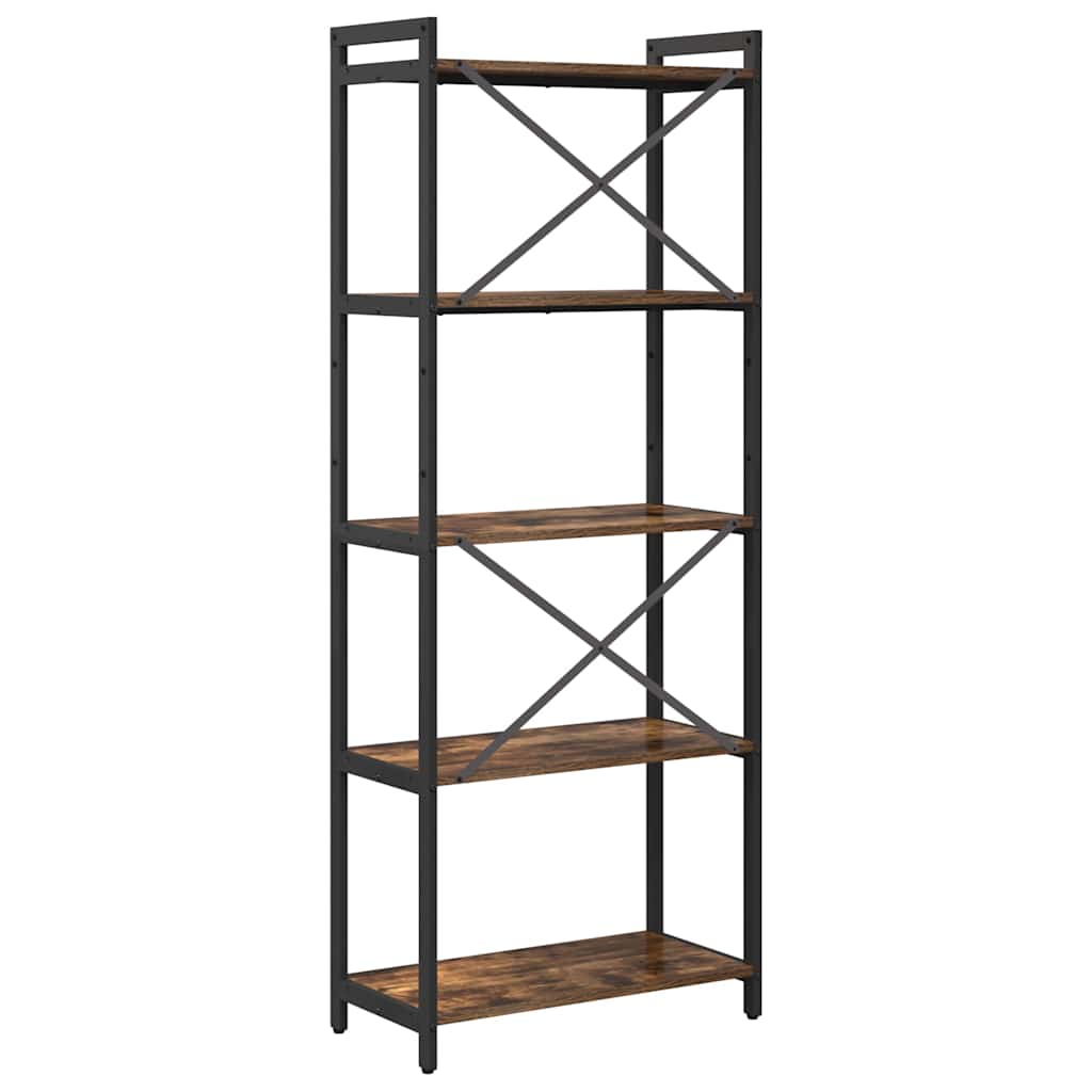 Boekenkast Gerookt eiken 60 x 30 x 155 cm Bewerkt hout is nu te koop bij PeponiXL, paradijselijk wonen!