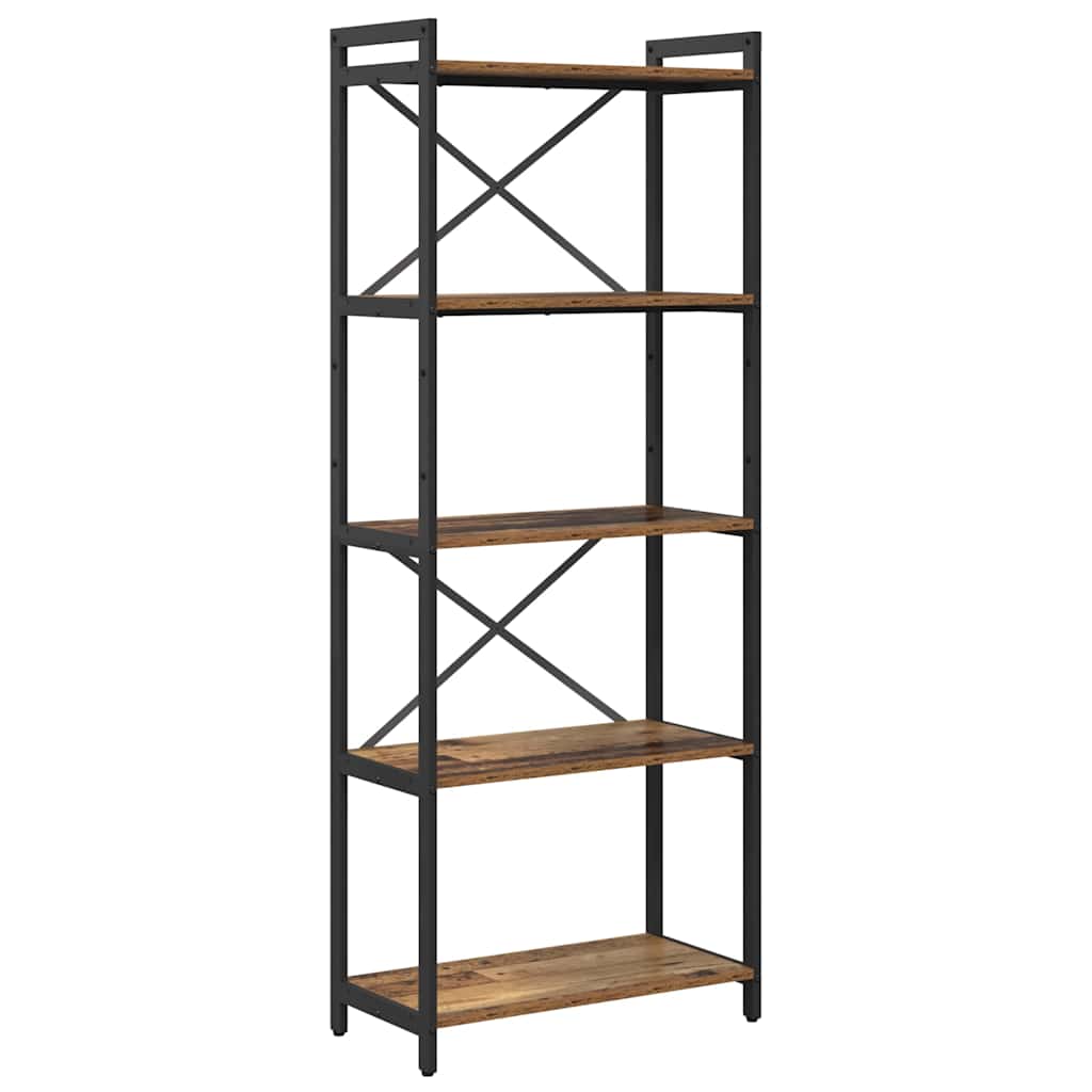 Boekenkast Oud hout 60 x 30 x 155 cm Bewerkt hout is nu te koop bij PeponiXL, paradijselijk wonen!
