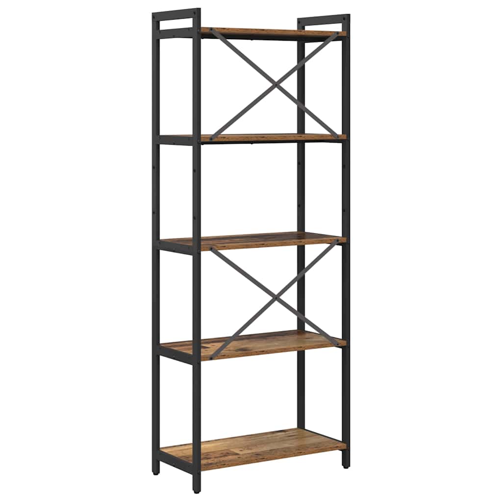 Boekenkast Oud hout 60 x 30 x 155 cm Bewerkt hout is nu te koop bij PeponiXL, paradijselijk wonen!