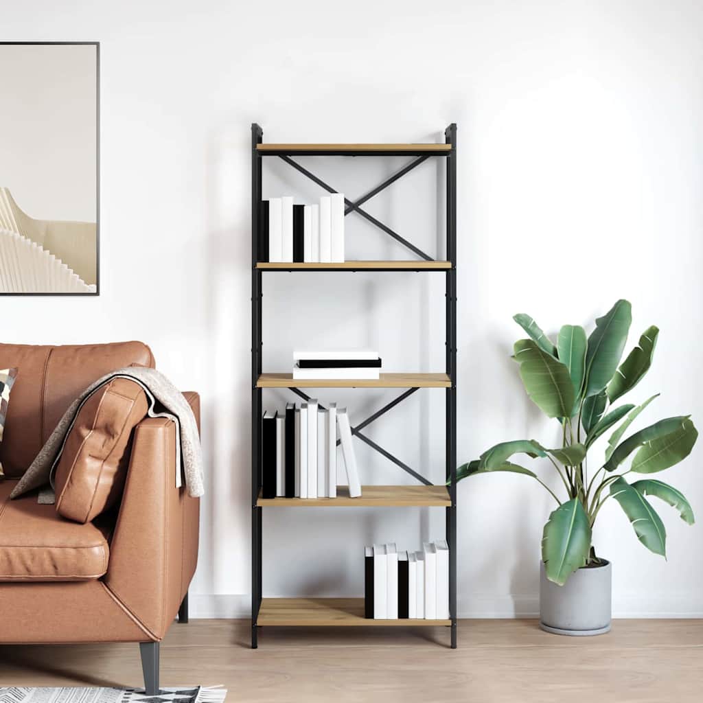 Boekenkast Artisan Eiken 60 x 30 x 155 cm Bewerkt hout is nu te koop bij PeponiXL, paradijselijk wonen!