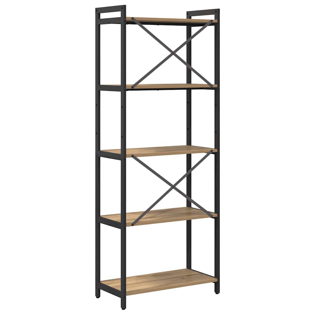 Boekenkast Artisan Eiken 60 x 30 x 155 cm Bewerkt hout is nu te koop bij PeponiXL, paradijselijk wonen!