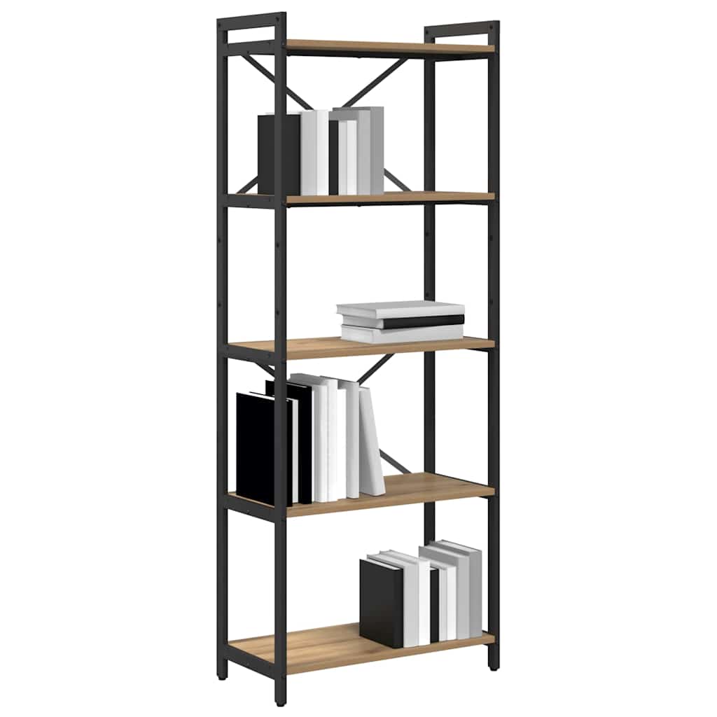 Boekenkast Artisan Eiken 60 x 30 x 155 cm Bewerkt hout is nu te koop bij PeponiXL, paradijselijk wonen!