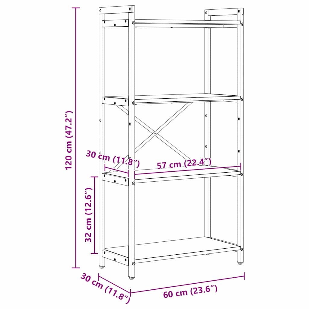 Boekenkast Zwart Eiken 40 x 30 x 85 cm Bewerkt hout is nu te koop bij PeponiXL, paradijselijk wonen!