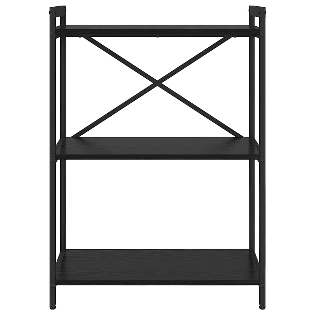 Boekenkast Zwart Eiken 60 x 30 x 85 cm Bewerkt hout is nu te koop bij PeponiXL, paradijselijk wonen!