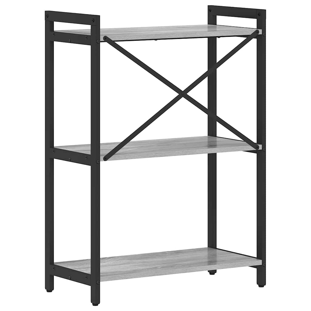 Boekenkast Grijs sonoma 60 x 30 x 85 cm Bewerkt hout is nu te koop bij PeponiXL, paradijselijk wonen!