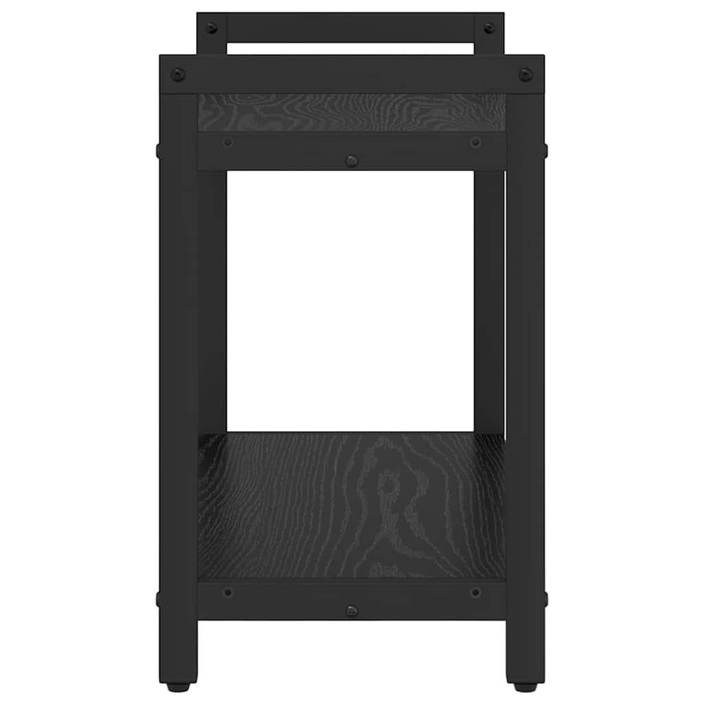 Boekenkast Zwart Eiken 60 x 30 x 50 cm Bewerkt hout is nu te koop bij PeponiXL, paradijselijk wonen!