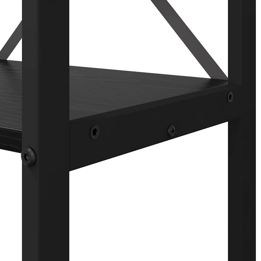 Boekenkast Zwart Eiken 40 x 30 x 85 cm Bewerkt hout is nu te koop bij PeponiXL, paradijselijk wonen!