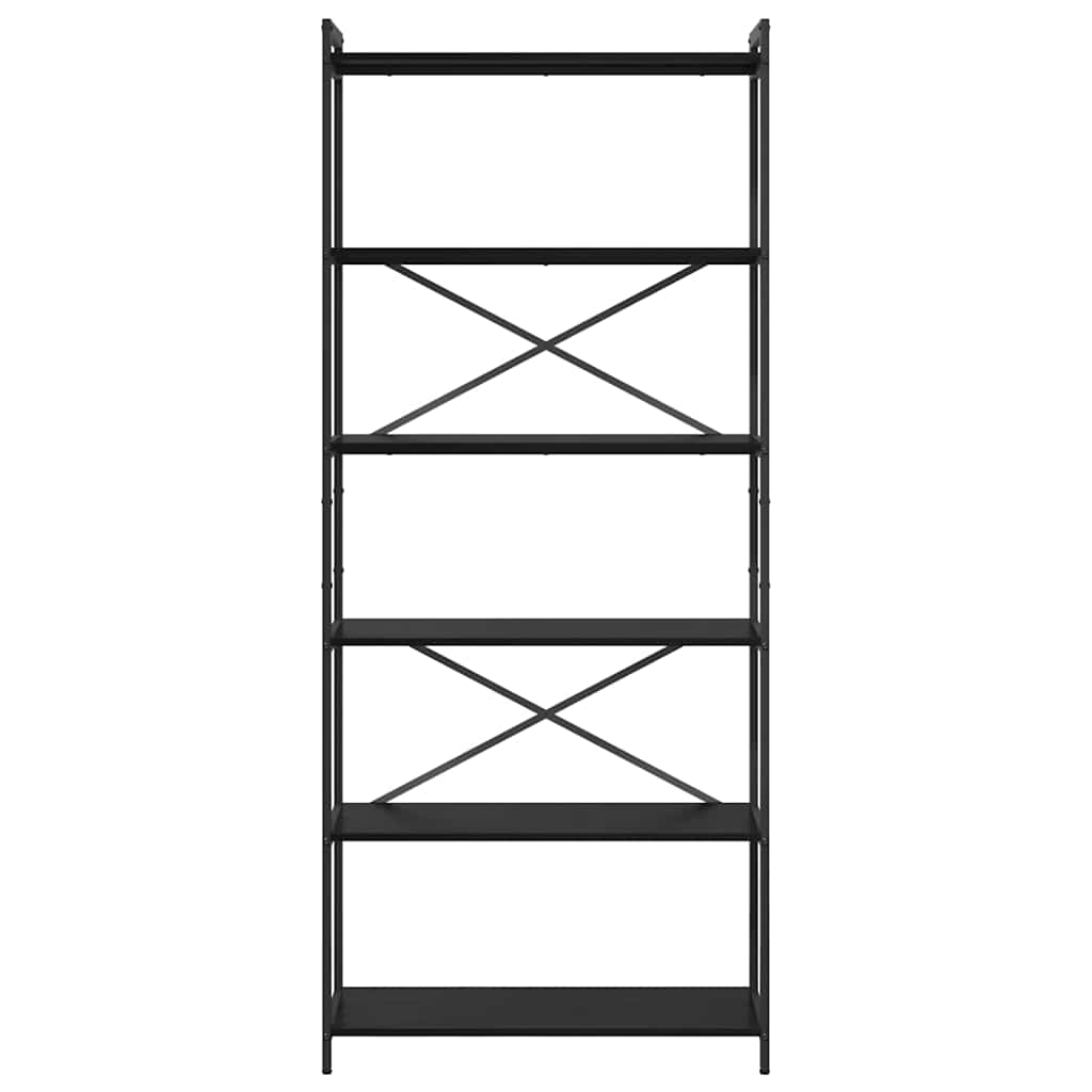 Boekenkast Zwart Eiken 80 x 30 x 189,5 cm Bewerkt hout is nu te koop bij PeponiXL, paradijselijk wonen!