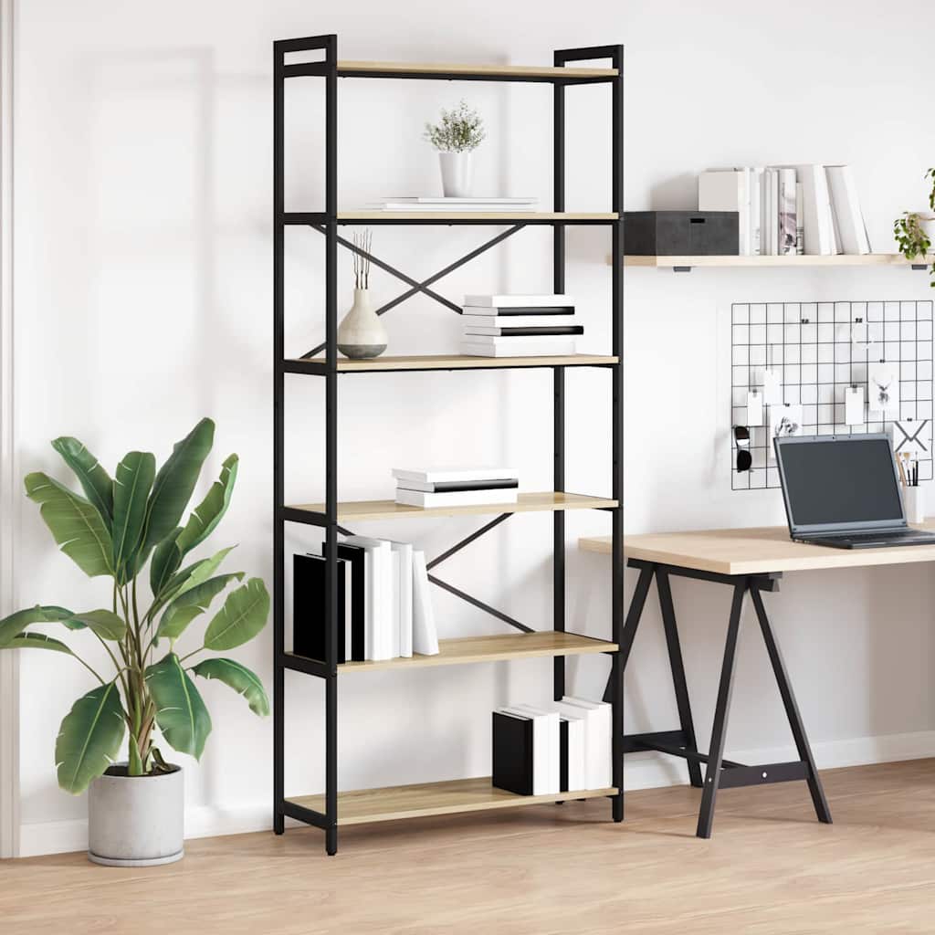 Boekenkast Sonoma Eiken 80 x 30 x 189,5 cm Bewerkt hout is nu te koop bij PeponiXL, paradijselijk wonen!