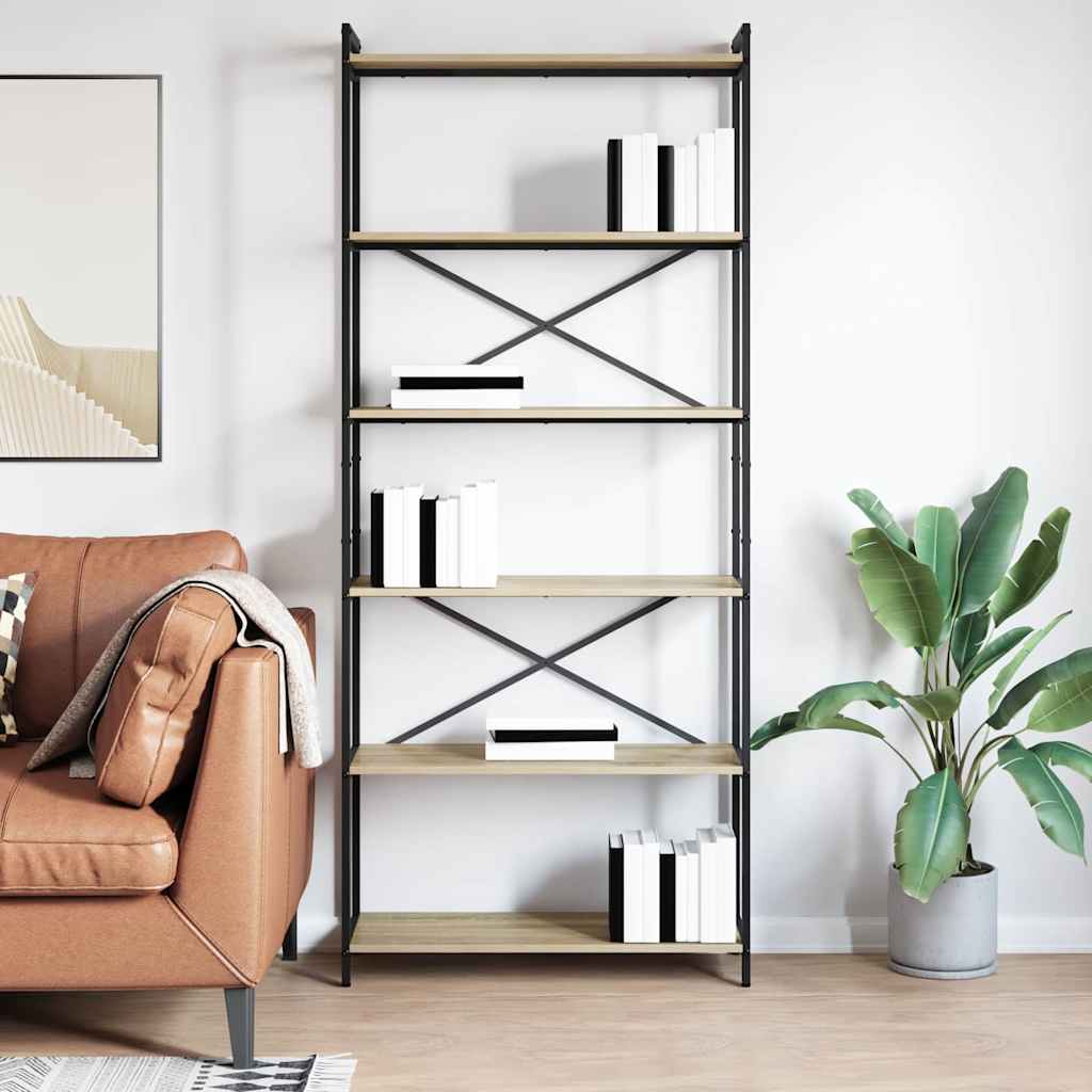 Boekenkast Sonoma Eiken 80 x 30 x 189,5 cm Bewerkt hout is nu te koop bij PeponiXL, paradijselijk wonen!