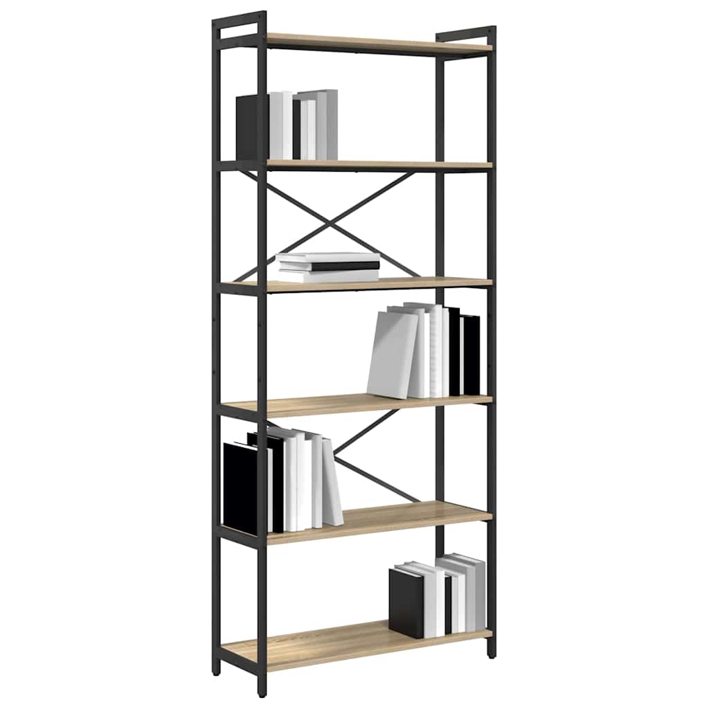Boekenkast Sonoma Eiken 80 x 30 x 189,5 cm Bewerkt hout is nu te koop bij PeponiXL, paradijselijk wonen!