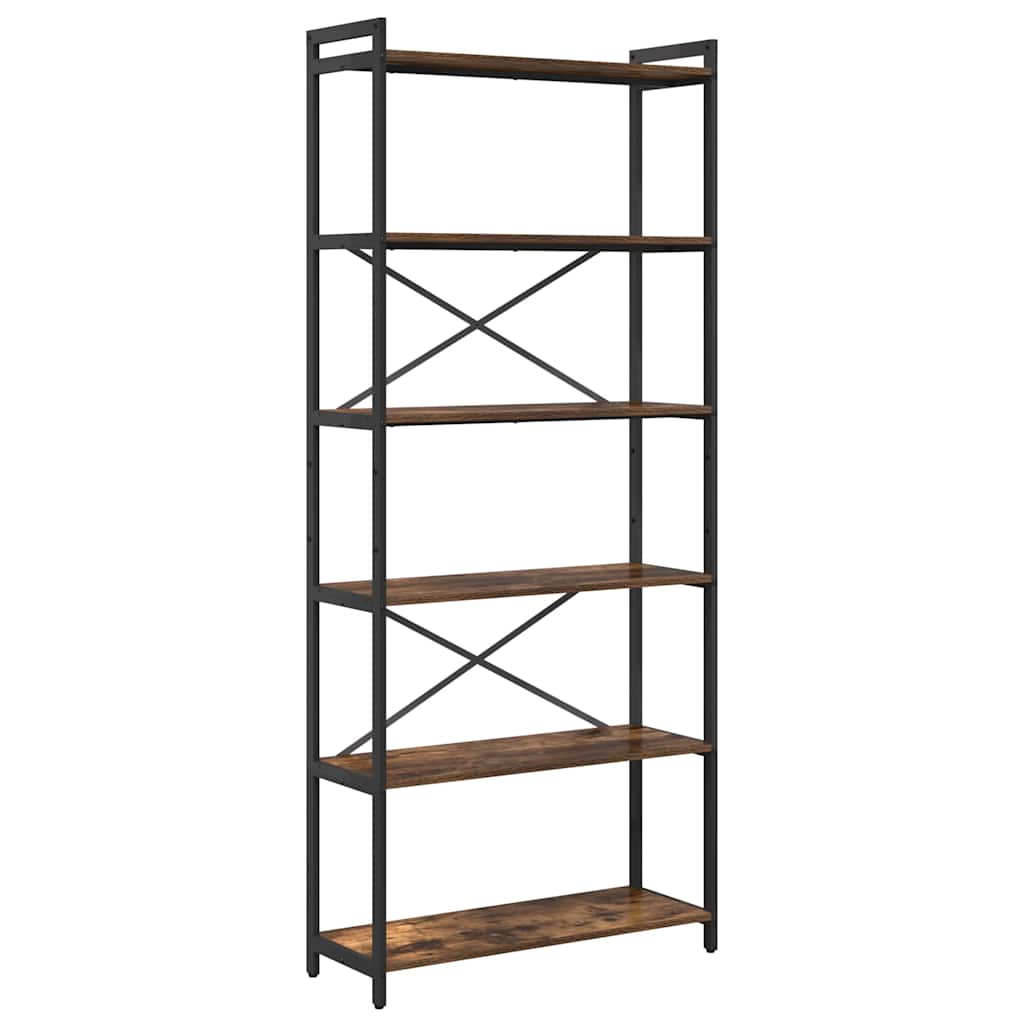 Boekenkast Gerookt eiken 80 x 30 x 189,5 cm Bewerkt hout is nu te koop bij PeponiXL, paradijselijk wonen!