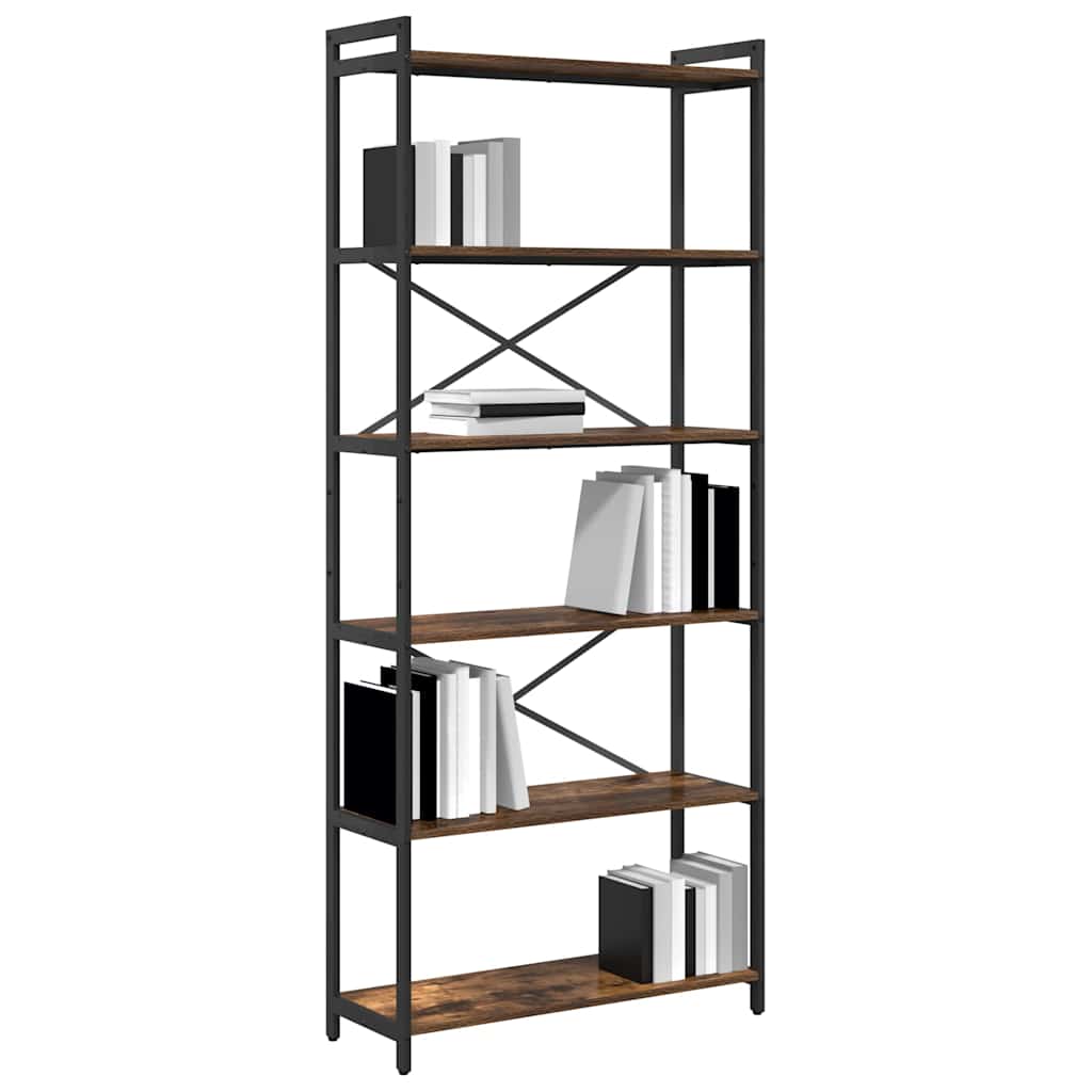 Boekenkast Gerookt eiken 80 x 30 x 189,5 cm Bewerkt hout is nu te koop bij PeponiXL, paradijselijk wonen!
