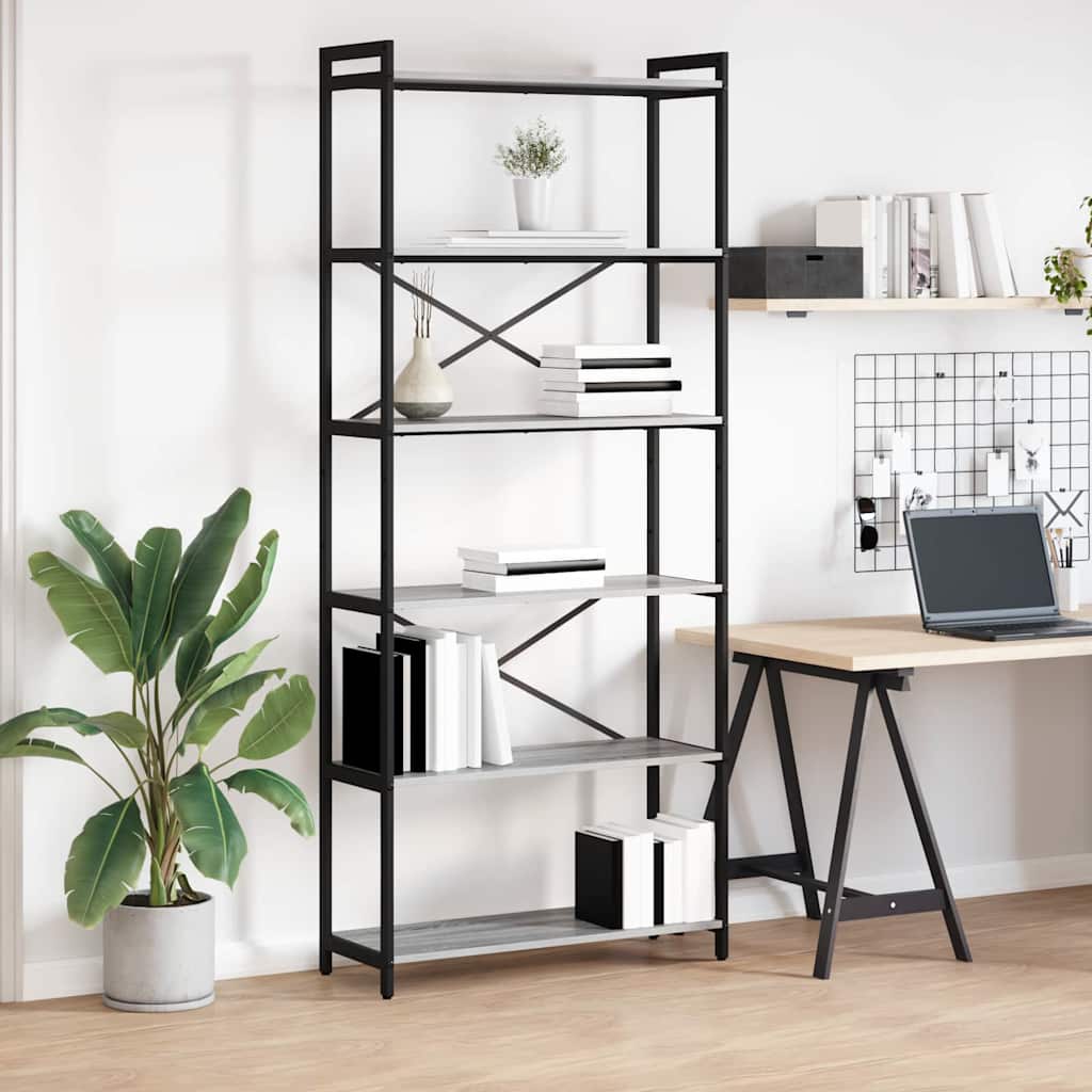 Boekenkast Grijs sonoma 40 x 30 x 85 cm Bewerkt hout is nu te koop bij PeponiXL, paradijselijk wonen!