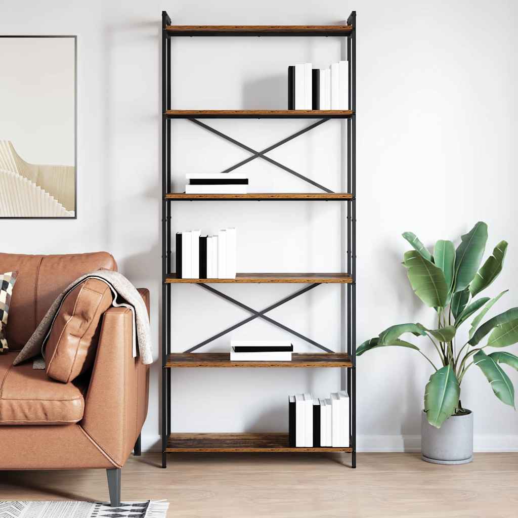 Boekenkast Oud hout 80 x 30 x 189,5 cm Bewerkt hout is nu te koop bij PeponiXL, paradijselijk wonen!