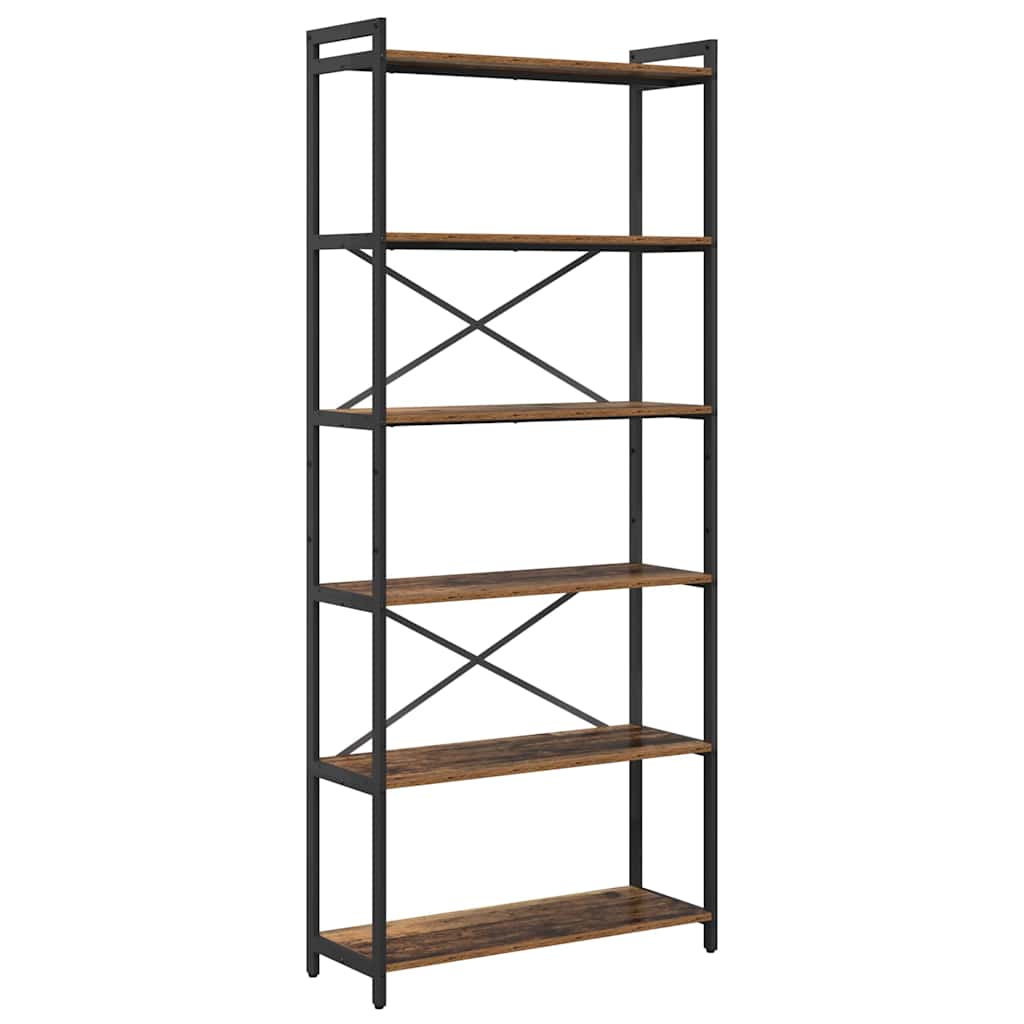 Boekenkast Oud hout 80 x 30 x 189,5 cm Bewerkt hout is nu te koop bij PeponiXL, paradijselijk wonen!