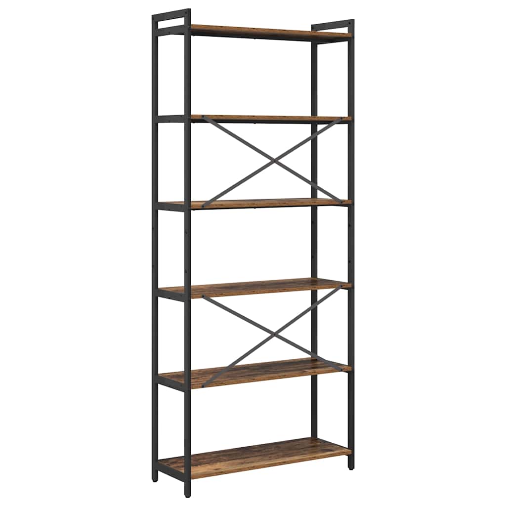Boekenkast Oud hout 80 x 30 x 189,5 cm Bewerkt hout is nu te koop bij PeponiXL, paradijselijk wonen!