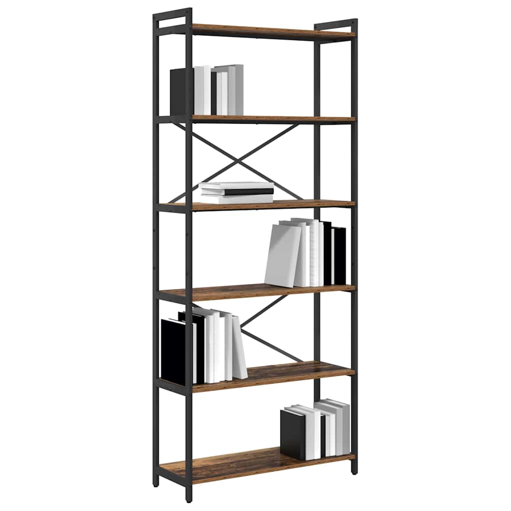 Boekenkast Oud hout 80 x 30 x 189,5 cm Bewerkt hout is nu te koop bij PeponiXL, paradijselijk wonen!