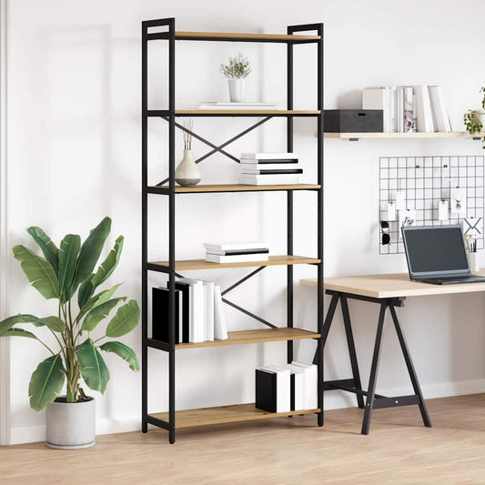 Boekenkast Artisan Eiken 80 x 30 x 189,5 cm Bewerkt hout is nu te koop bij PeponiXL, paradijselijk wonen!