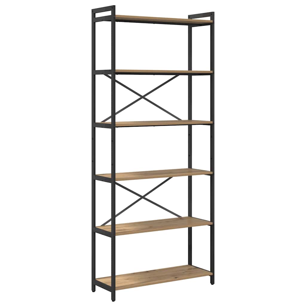 Boekenkast Artisan Eiken 80 x 30 x 189,5 cm Bewerkt hout is nu te koop bij PeponiXL, paradijselijk wonen!