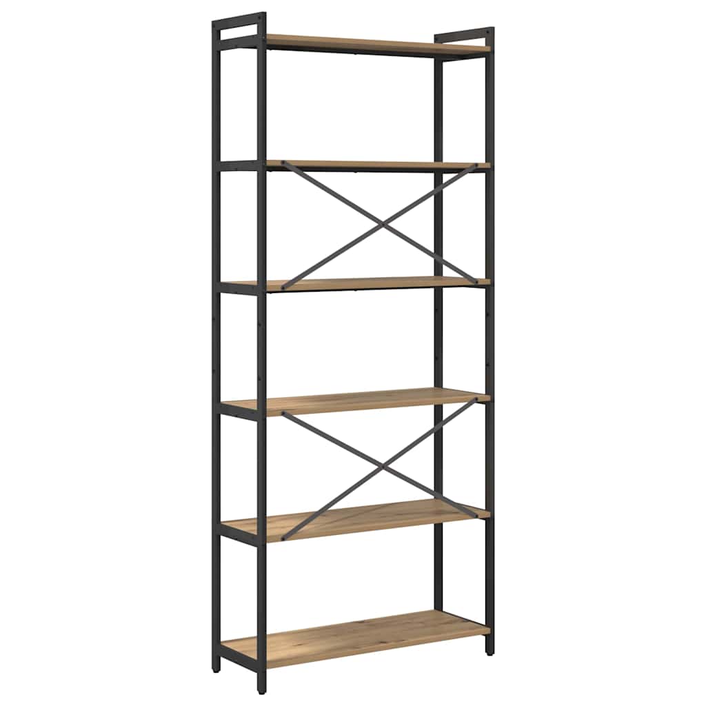 Boekenkast Artisan Eiken 80 x 30 x 189,5 cm Bewerkt hout is nu te koop bij PeponiXL, paradijselijk wonen!