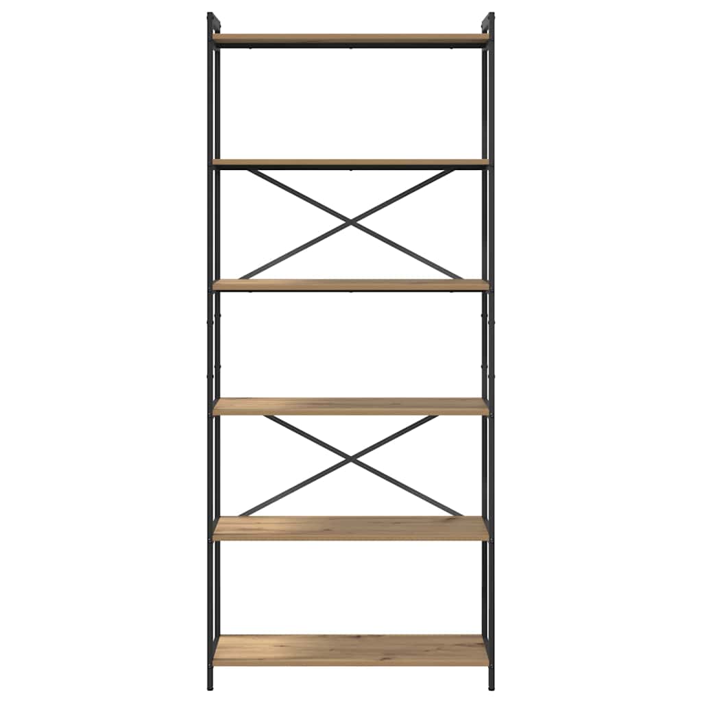 Boekenkast Artisan Eiken 80 x 30 x 189,5 cm Bewerkt hout is nu te koop bij PeponiXL, paradijselijk wonen!