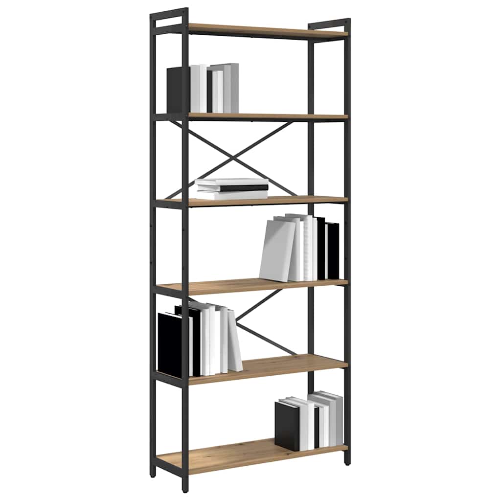 Boekenkast Artisan Eiken 80 x 30 x 189,5 cm Bewerkt hout is nu te koop bij PeponiXL, paradijselijk wonen!