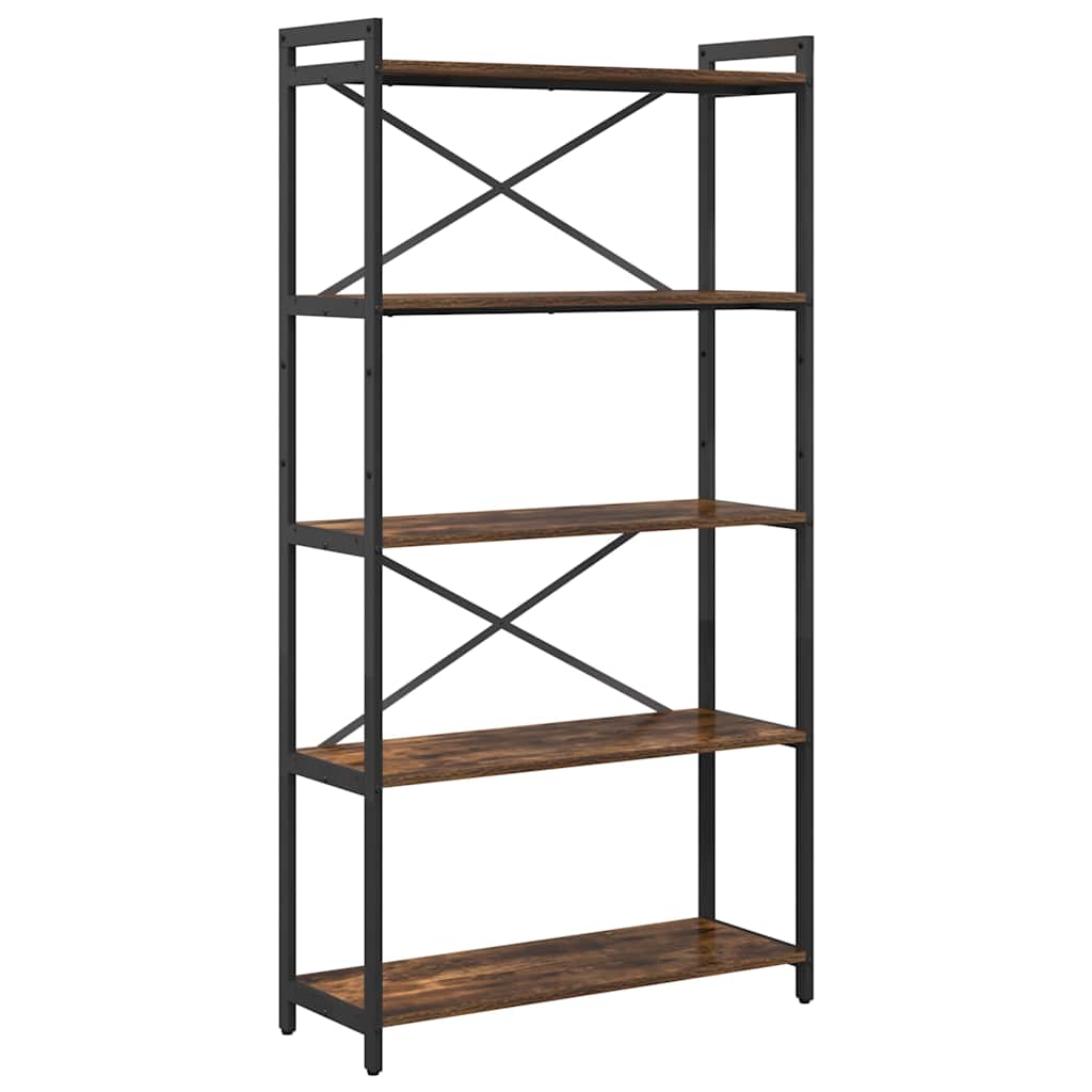 Boekenkast Gerookt eiken 80 x 30 x 155 cm Bewerkt hout is nu te koop bij PeponiXL, paradijselijk wonen!