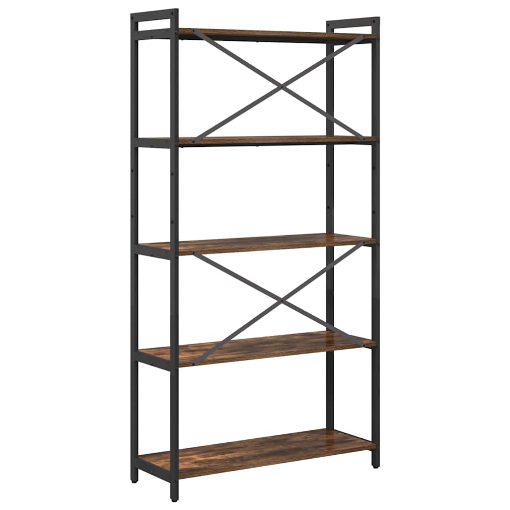 Boekenkast Gerookt eiken 80 x 30 x 155 cm Bewerkt hout is nu te koop bij PeponiXL, paradijselijk wonen!