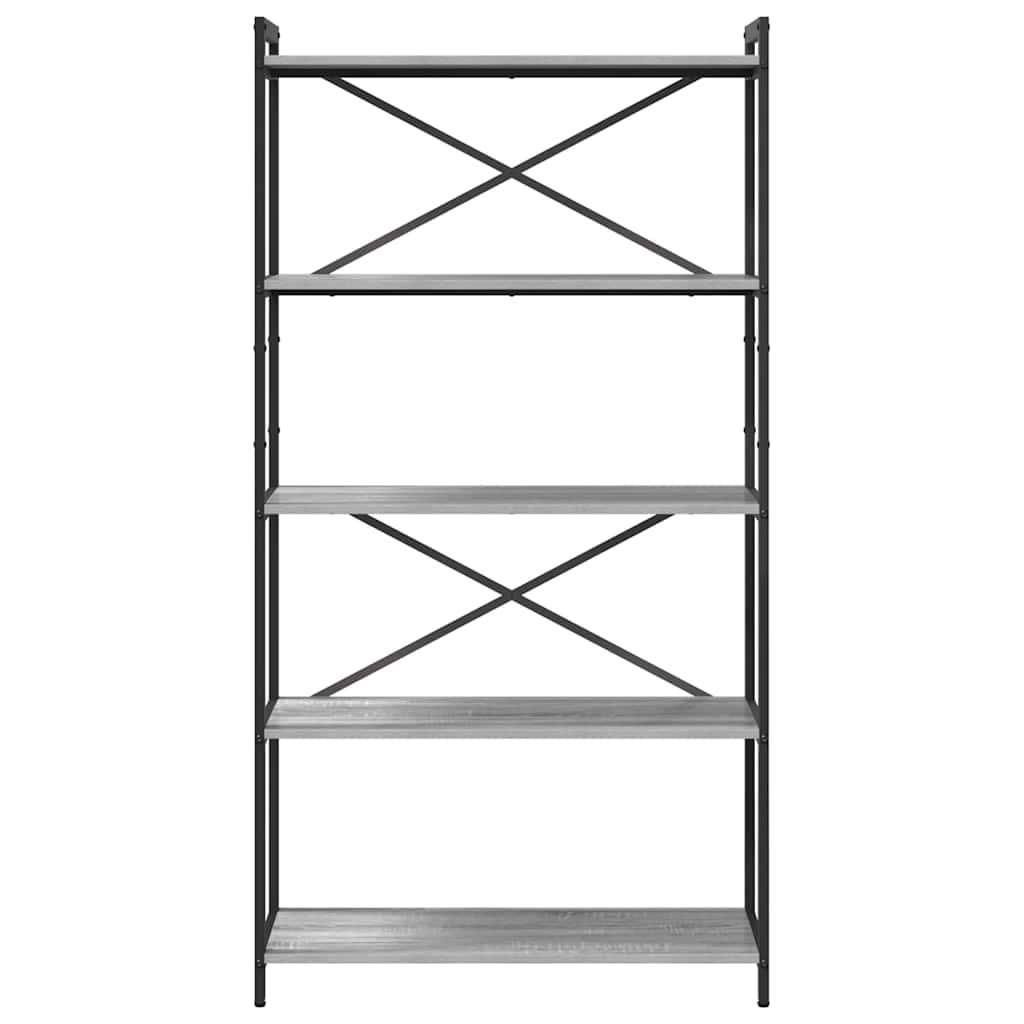 Boekenkast Grijs sonoma 80 x 30 x 155 cm Bewerkt hout is nu te koop bij PeponiXL, paradijselijk wonen!