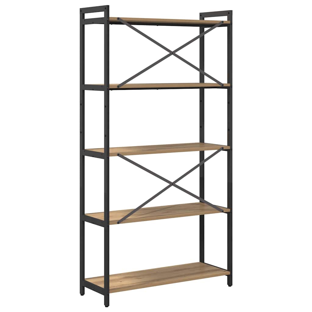 Boekenkast Artisan Eiken 80 x 30 x 155 cm Bewerkt hout is nu te koop bij PeponiXL, paradijselijk wonen!