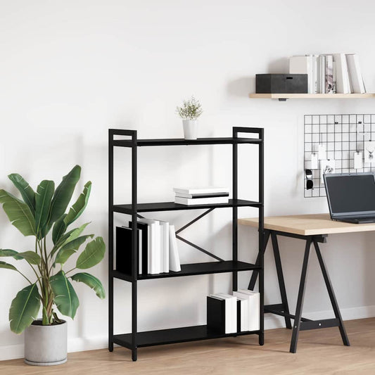 Boekenkast Zwart Eiken 80 x 30 x 120 cm Bewerkt hout is nu te koop bij PeponiXL, paradijselijk wonen!