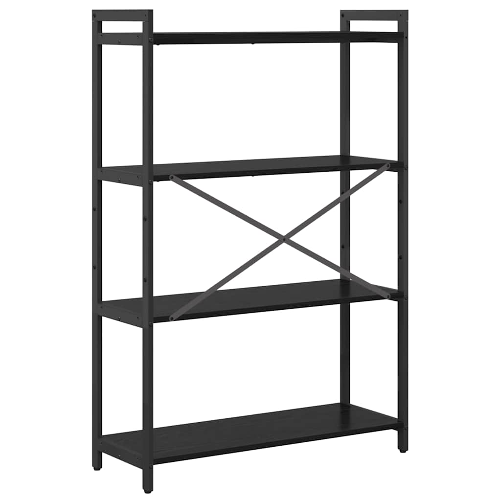 Boekenkast Zwart Eiken 80 x 30 x 120 cm Bewerkt hout is nu te koop bij PeponiXL, paradijselijk wonen!