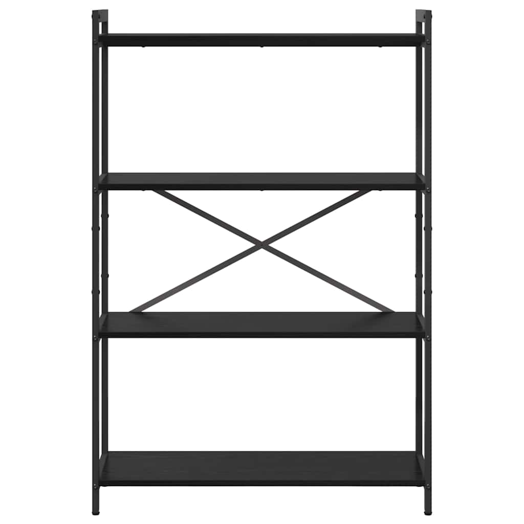 Boekenkast Zwart Eiken 80 x 30 x 120 cm Bewerkt hout is nu te koop bij PeponiXL, paradijselijk wonen!