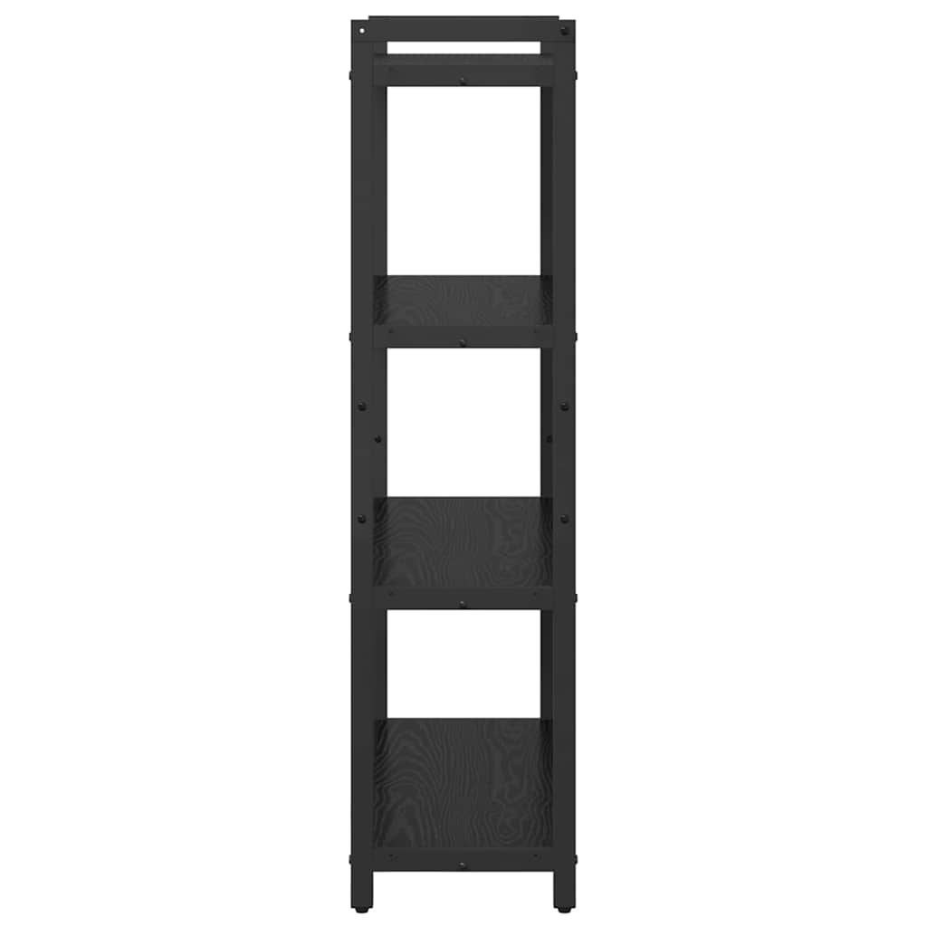 Boekenkast Zwart Eiken 80 x 30 x 120 cm Bewerkt hout is nu te koop bij PeponiXL, paradijselijk wonen!